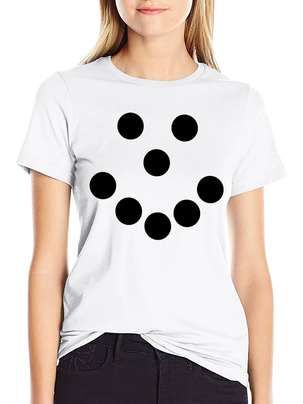 Minimalist Dot Design Black T-Shirt