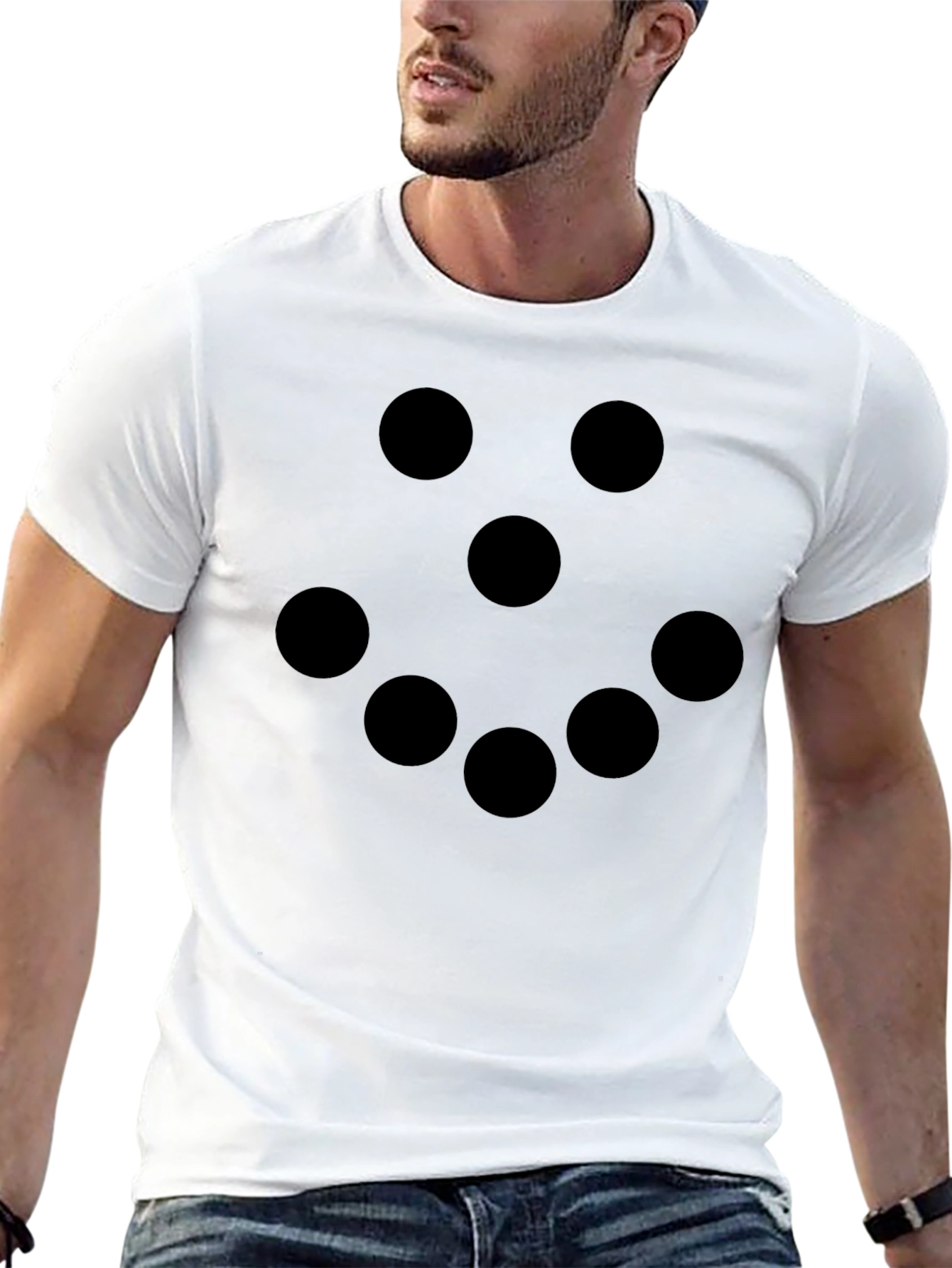 Minimalist Dot Design Black T-Shirt