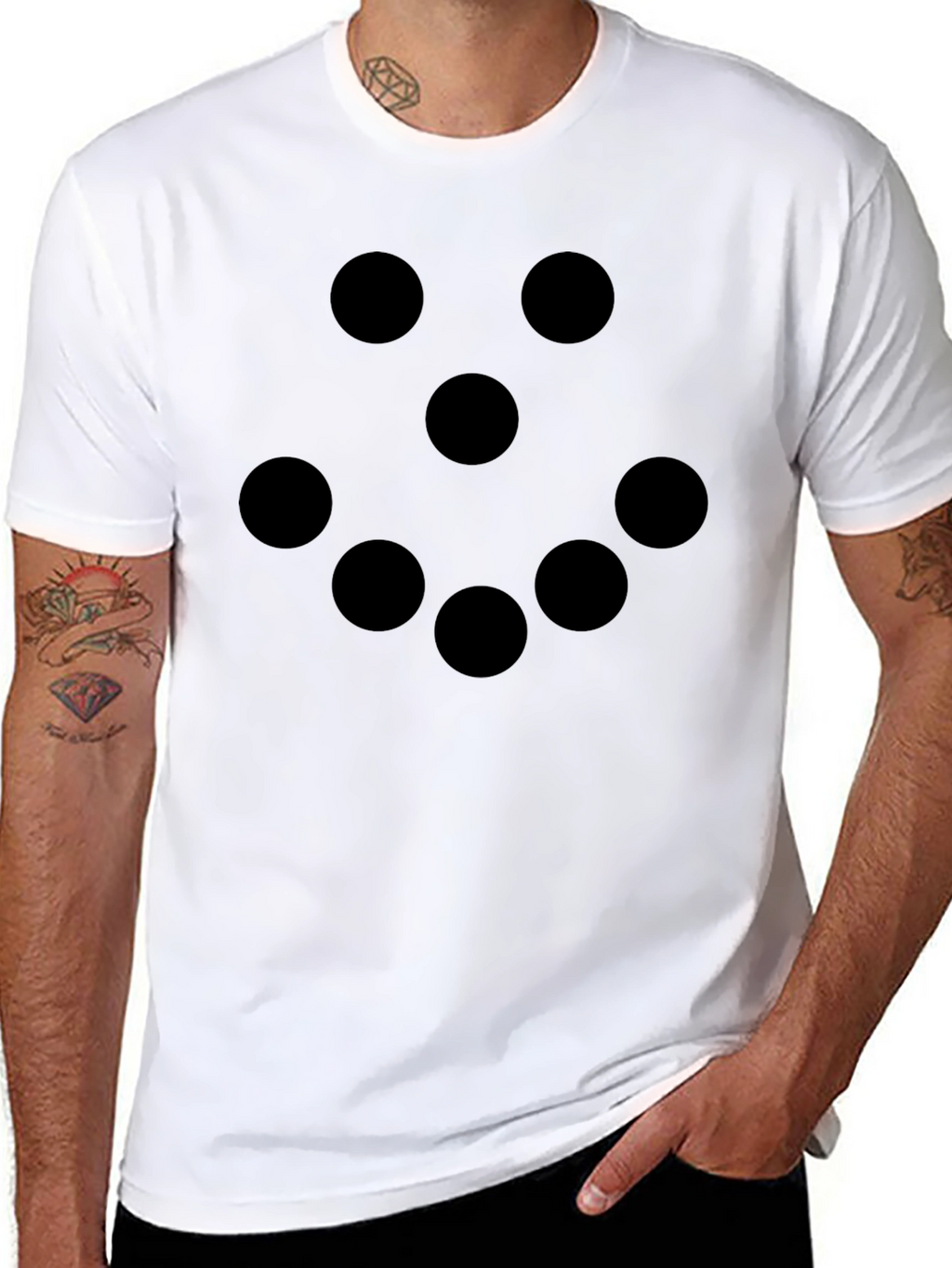 Minimalist Dot Design Black T-Shirt
