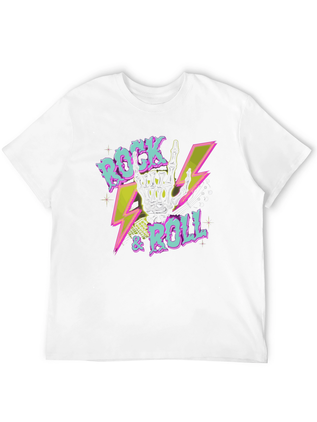 Rock & Roll Skeleton Hand Graphic Tee