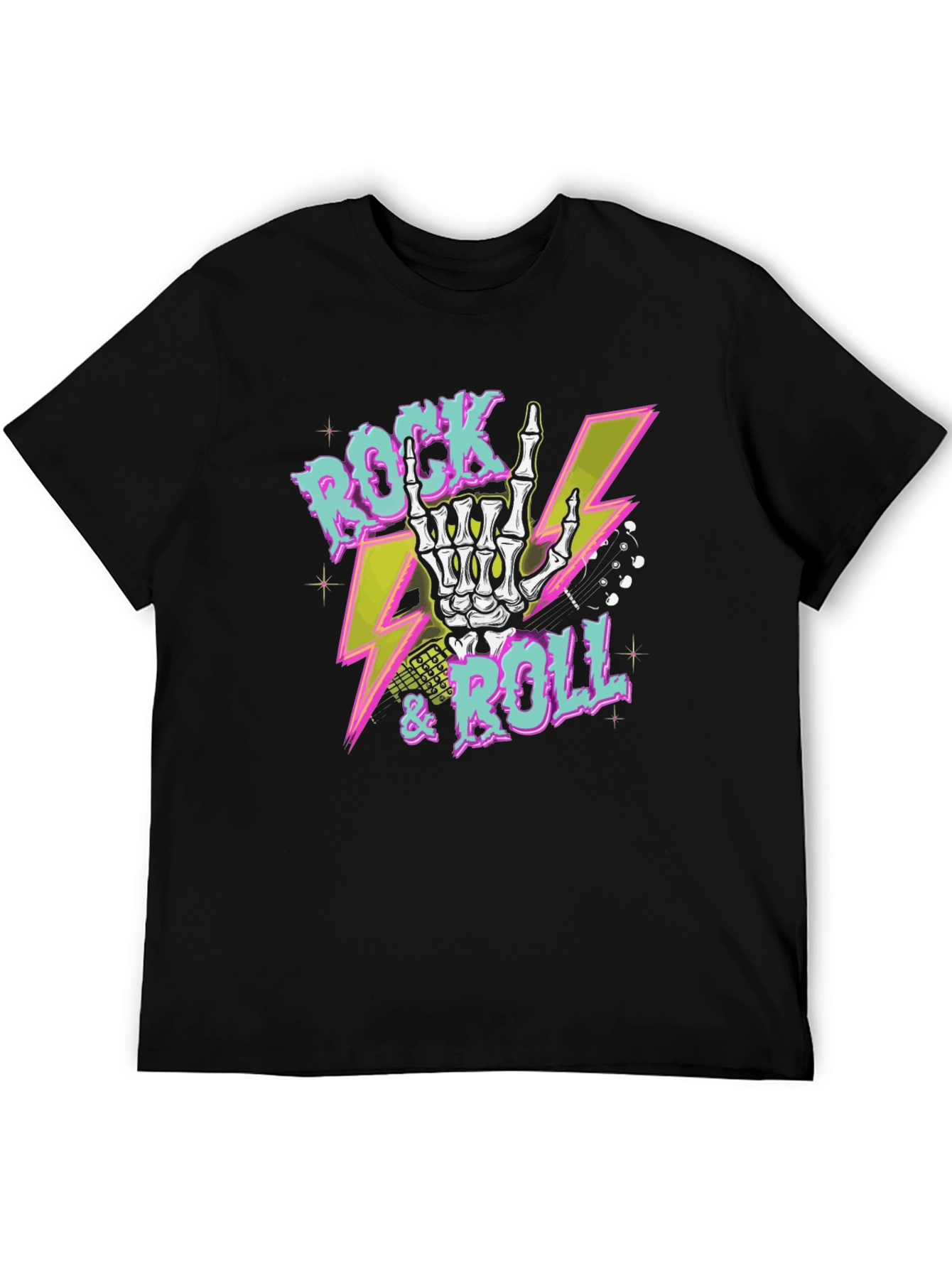 Rock & Roll Skeleton Hand Graphic Tee