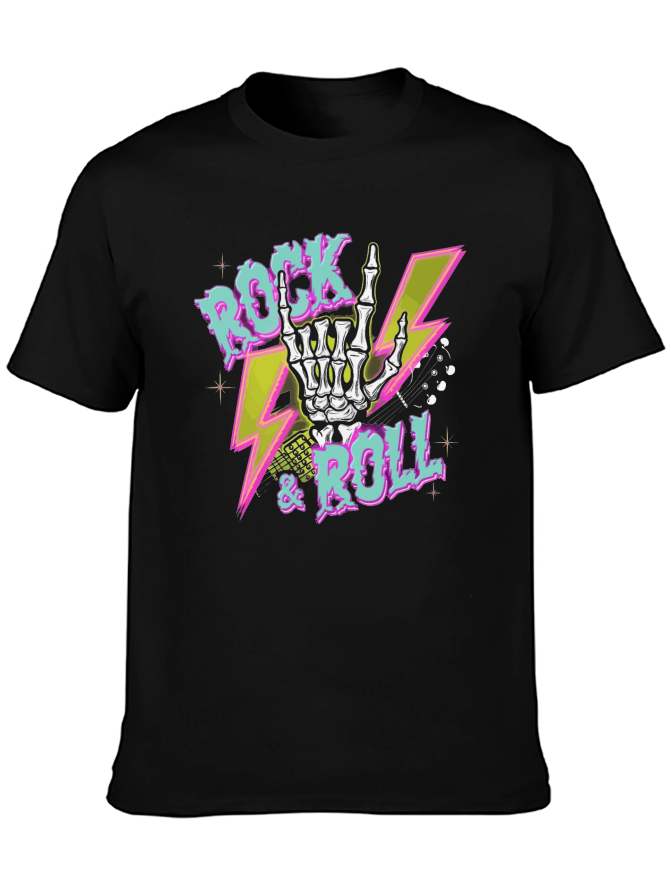 Rock & Roll Skeleton Hand Graphic Tee