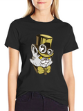 Steampunk Cat T-Shirt: Gentlemanly Feline