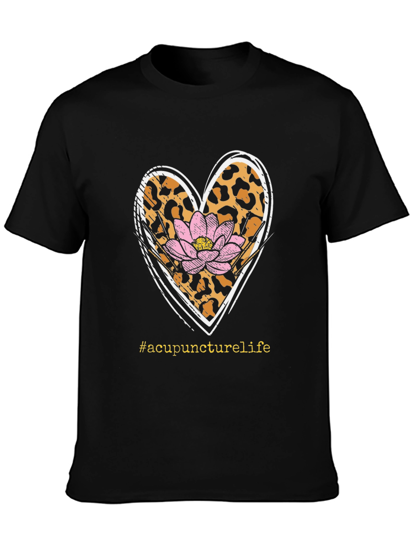 Acupuncture Life Tee - Leopard Heart & Lotus