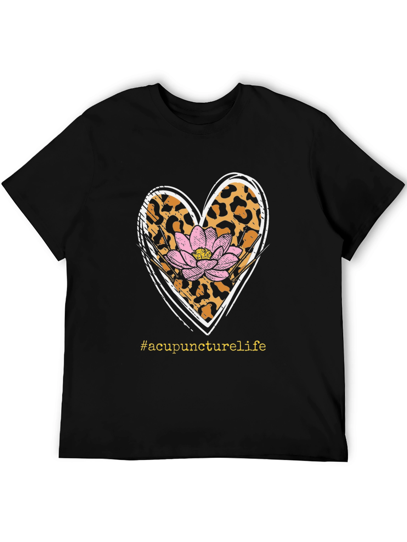 Acupuncture Life Tee - Leopard Heart & Lotus