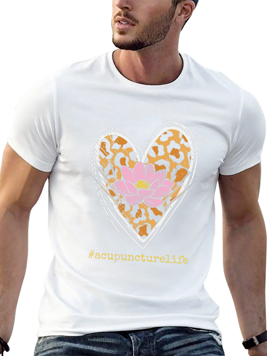 Acupuncture Life Tee - Leopard Heart & Lotus