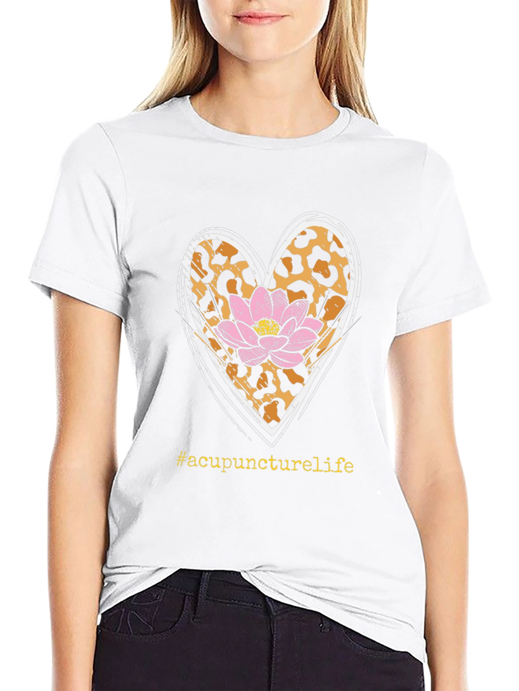 Acupuncture Life Tee - Leopard Heart & Lotus