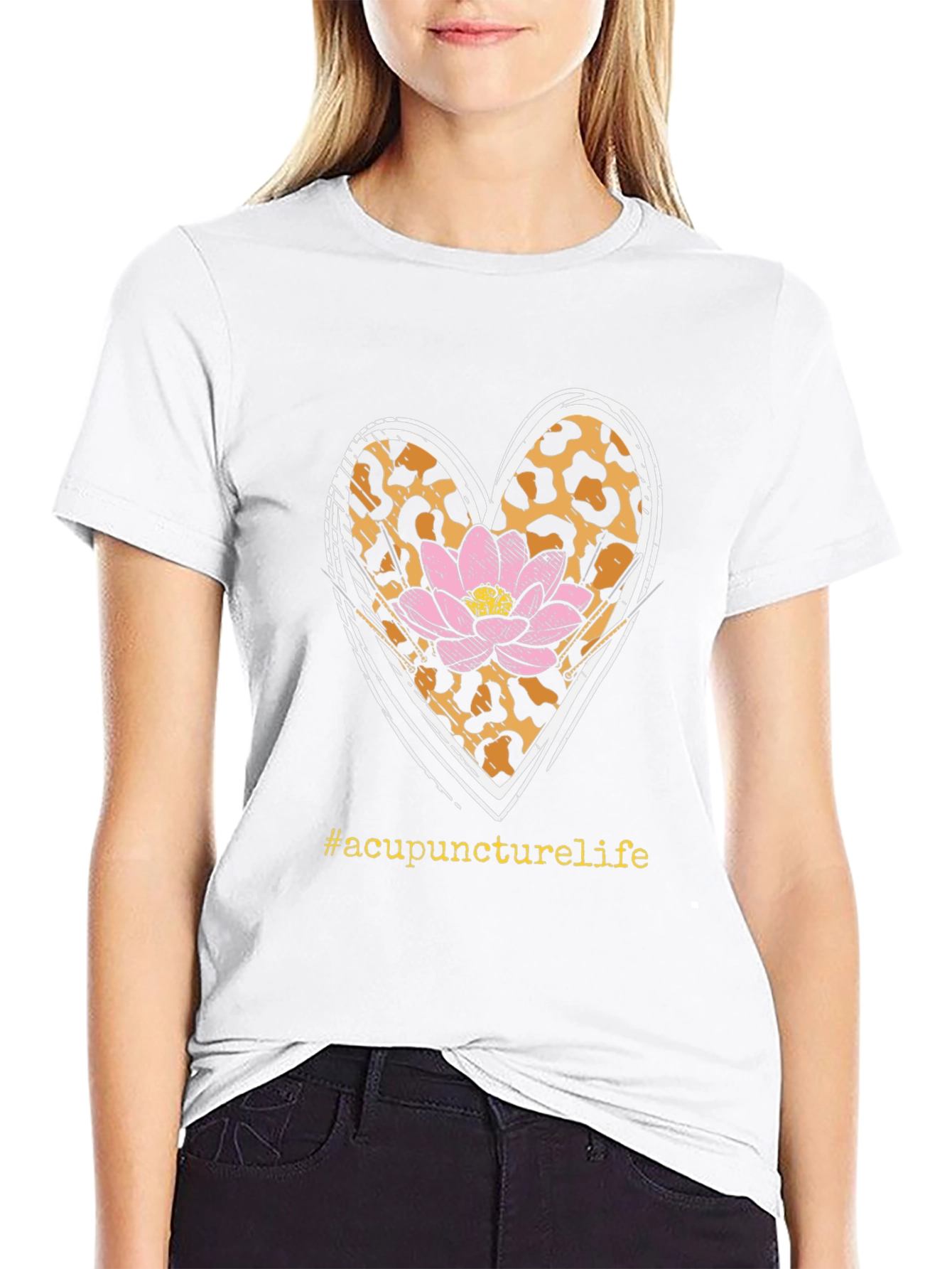 Acupuncture Life Tee - Leopard Heart & Lotus