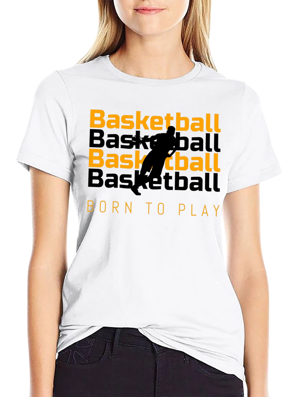 Basketball Born to Play Graphic Tee - Black