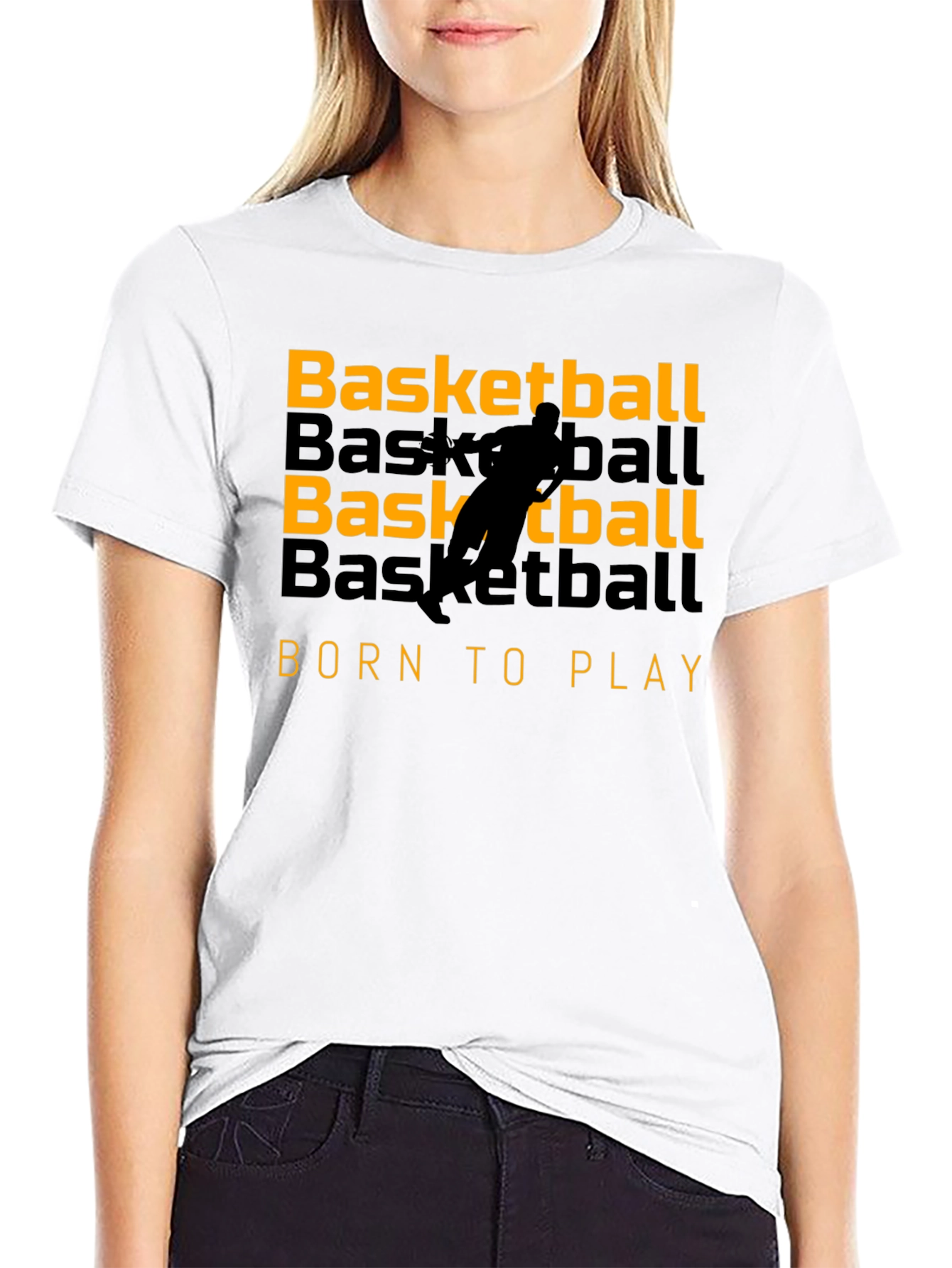 Basketball Born to Play Graphic Tee - Black