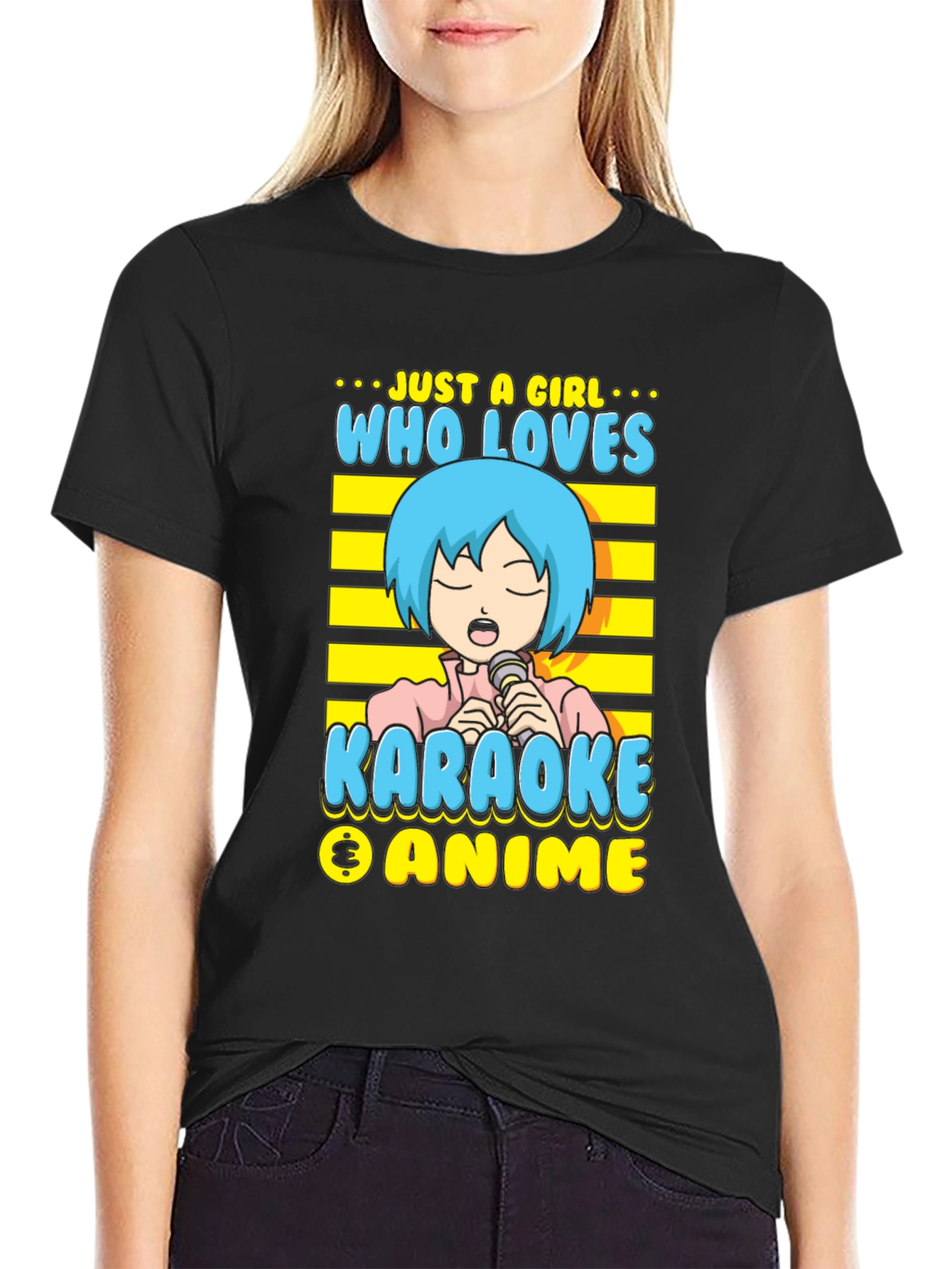 Karaoke Anime Girl T-Shirt