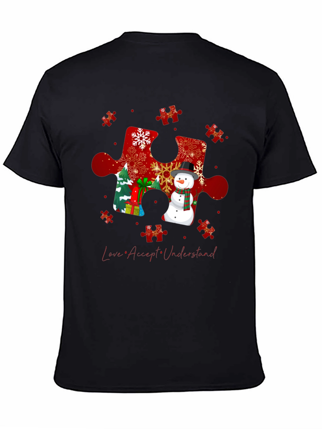 Autism Awareness Christmas Puzzle Piece T-Shirt
