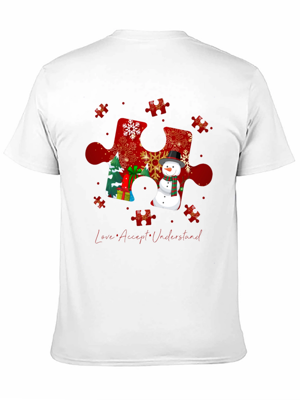 Autism Awareness Christmas Puzzle Piece T-Shirt