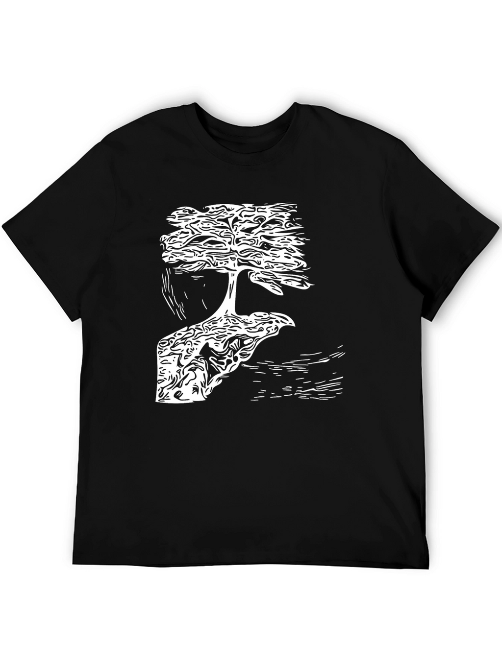 Bonsai Tree Graphic Tee - Stylish Black T-Shirt