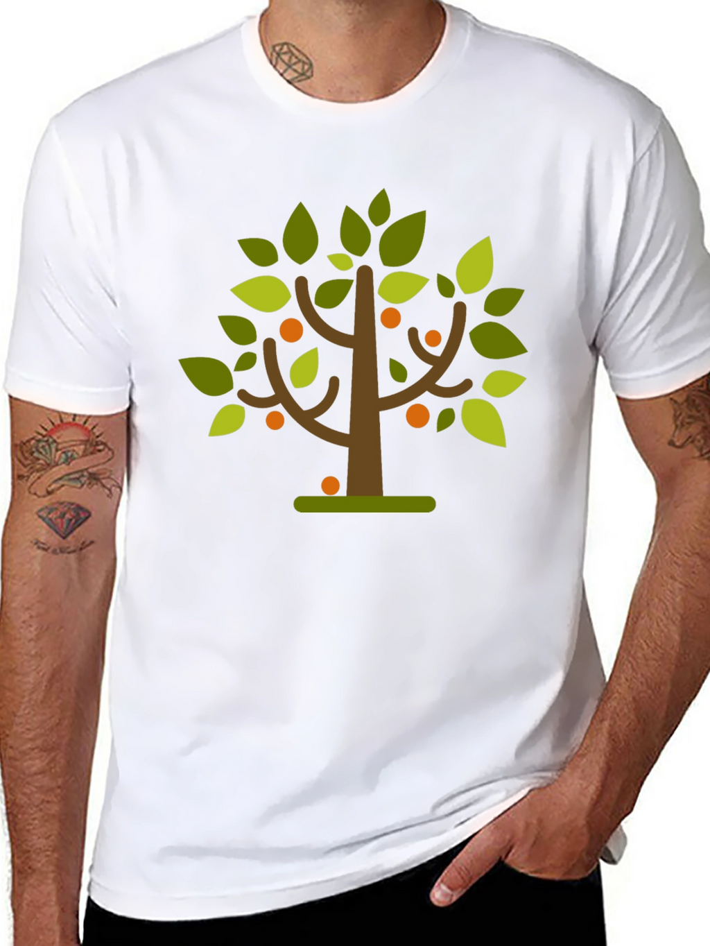 Whimsical Orchard Tee - Black Graphic T-Shirt