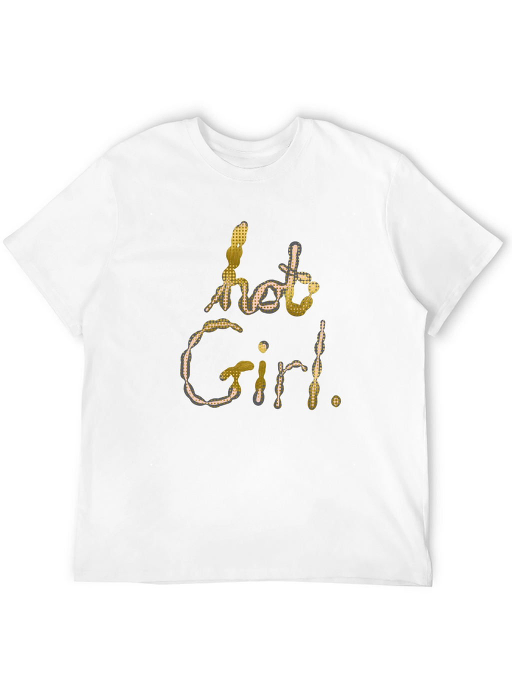Hot Girl Graphic Print Black T-Shirt