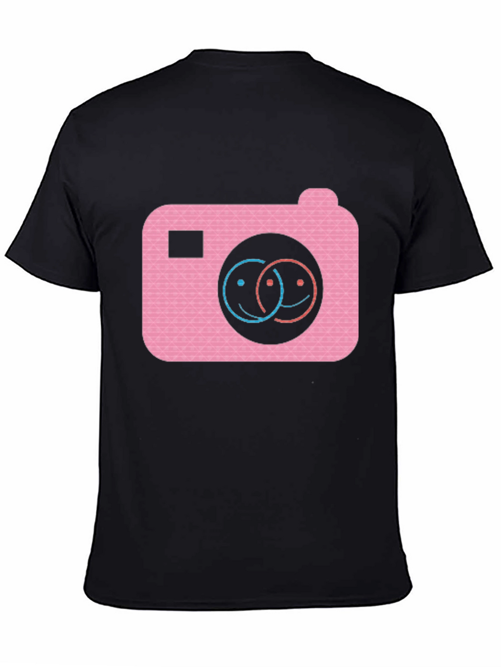 Smile Camera Graphic Tee - Black Cotton Blend