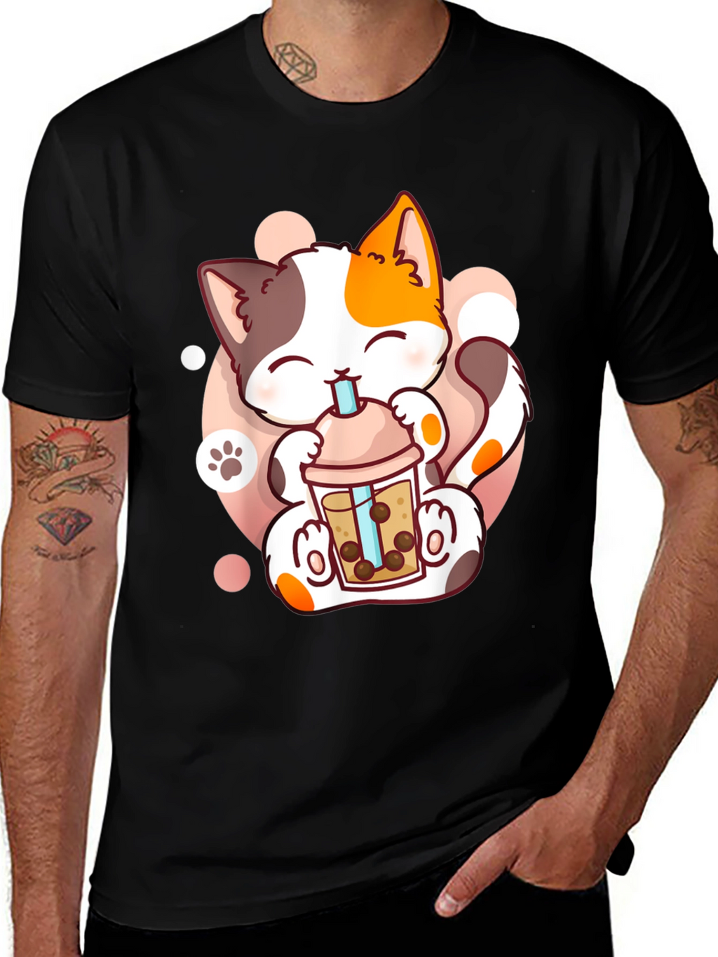 Cute Cat Boba Tea T-Shirt - Kawaii Kitten Design
