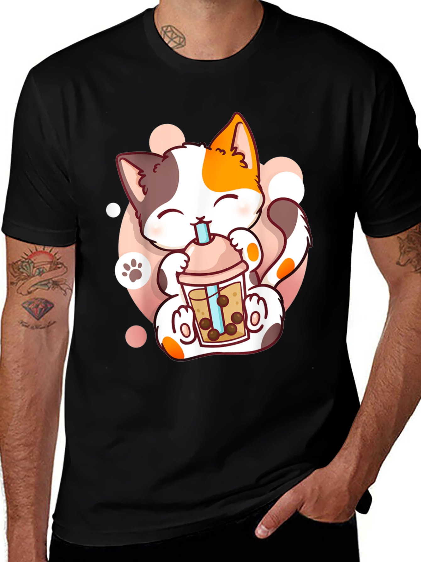 Cute Cat Boba Tea T-Shirt - Kawaii Kitten Design