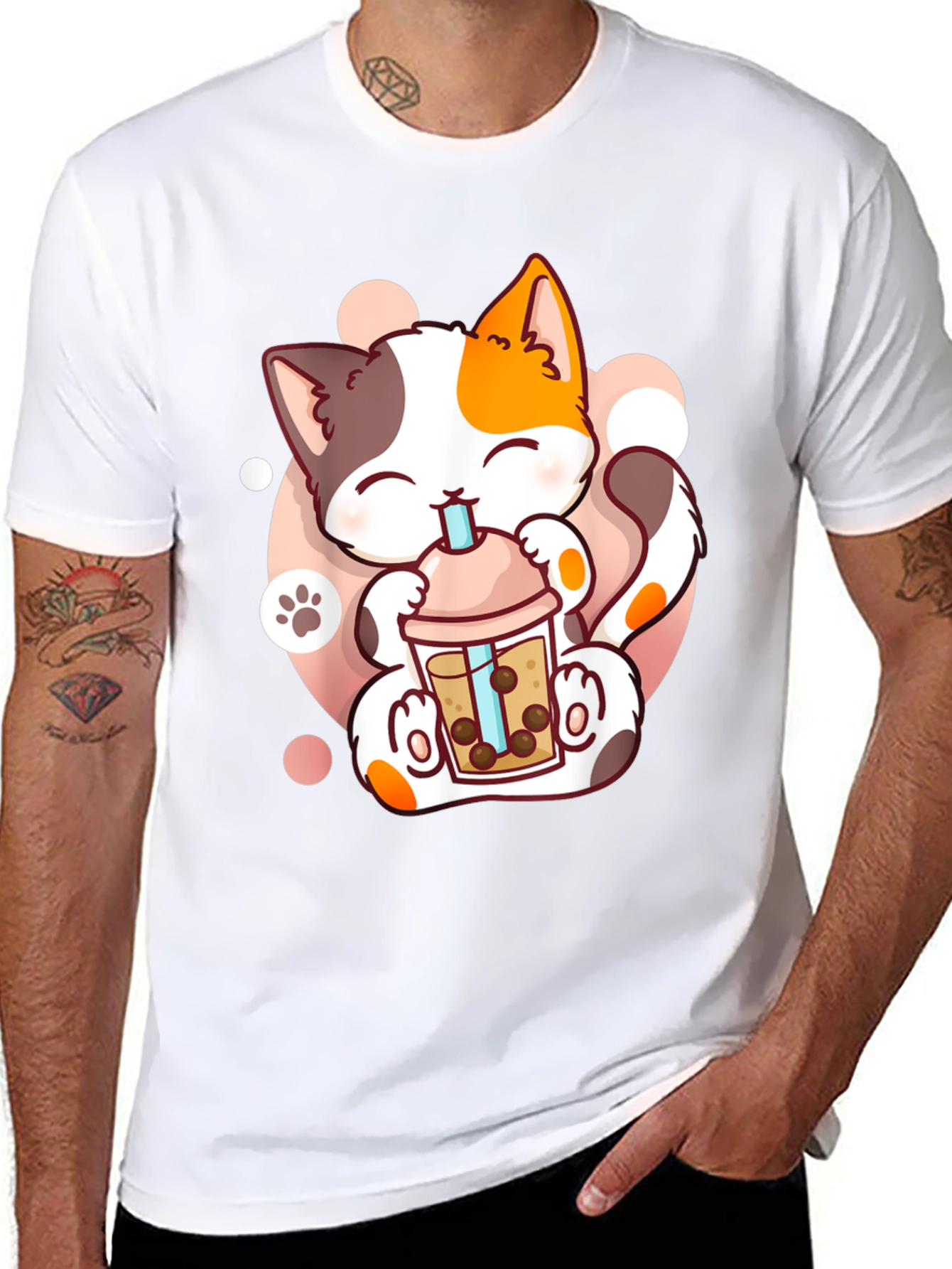 Cute Cat Boba Tea T-Shirt - Kawaii Kitten Design