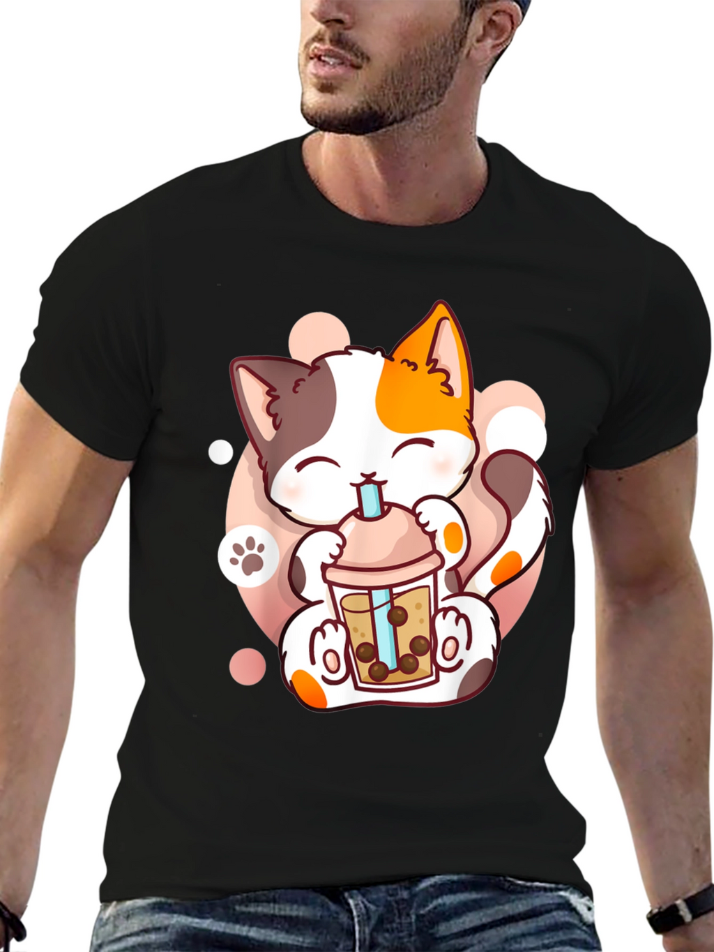 Cute Cat Boba Tea T-Shirt - Kawaii Kitten Design