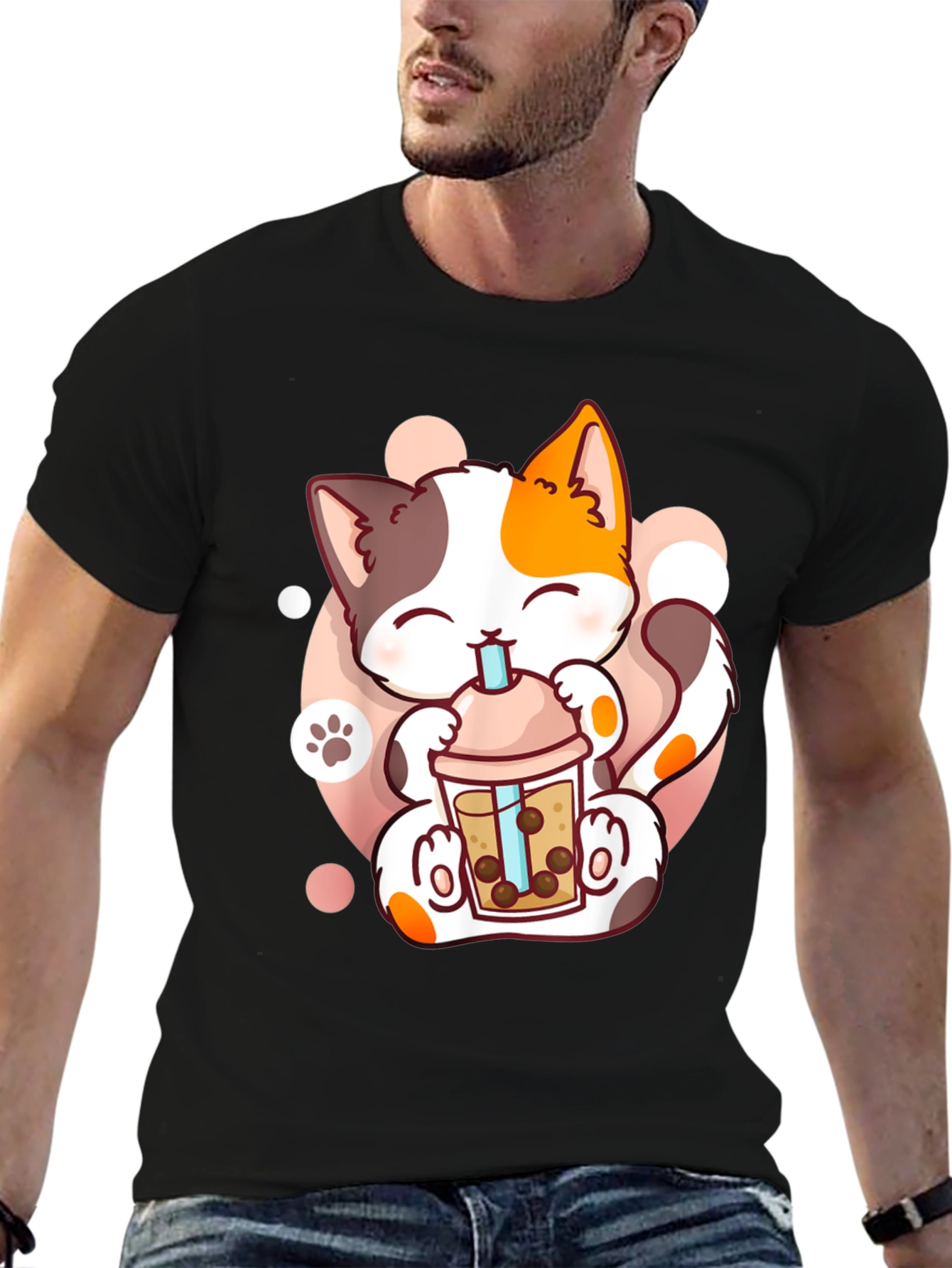 Cute Cat Boba Tea T-Shirt - Kawaii Kitten Design