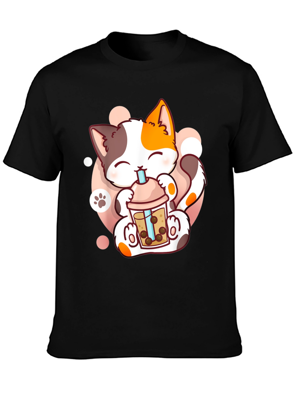 Cute Cat Boba Tea T-Shirt - Kawaii Kitten Design