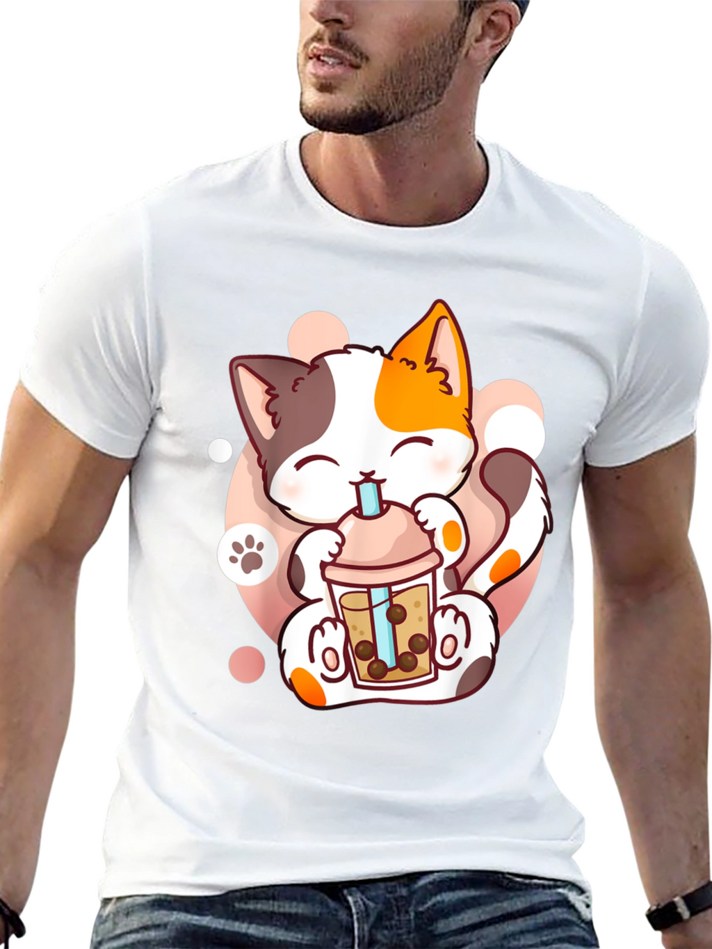 Cute Cat Boba Tea T-Shirt - Kawaii Kitten Design