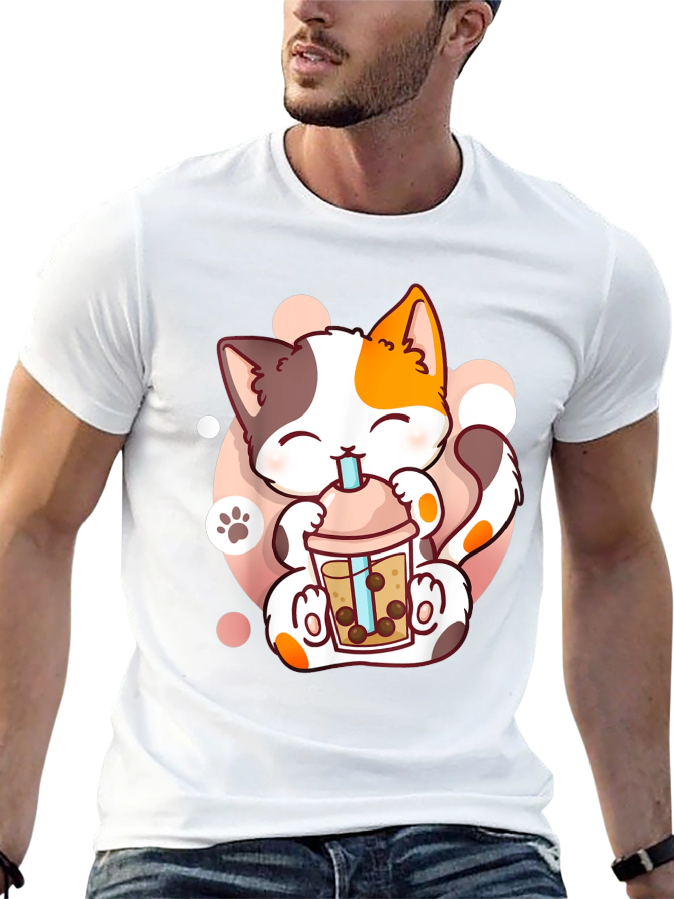 Cute Cat Boba Tea T-Shirt - Kawaii Kitten Design