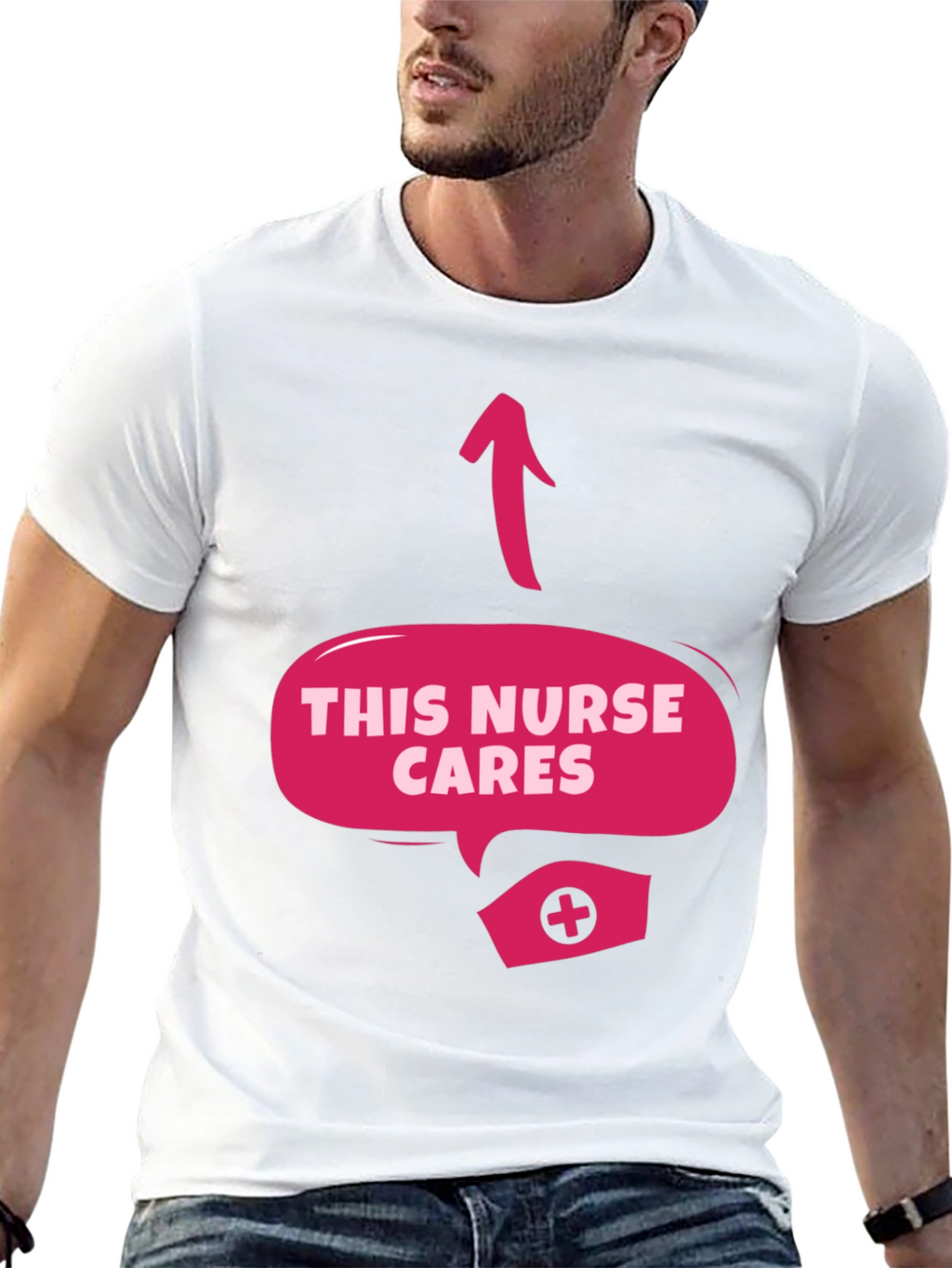 This Nurse Cares Graphic Tee