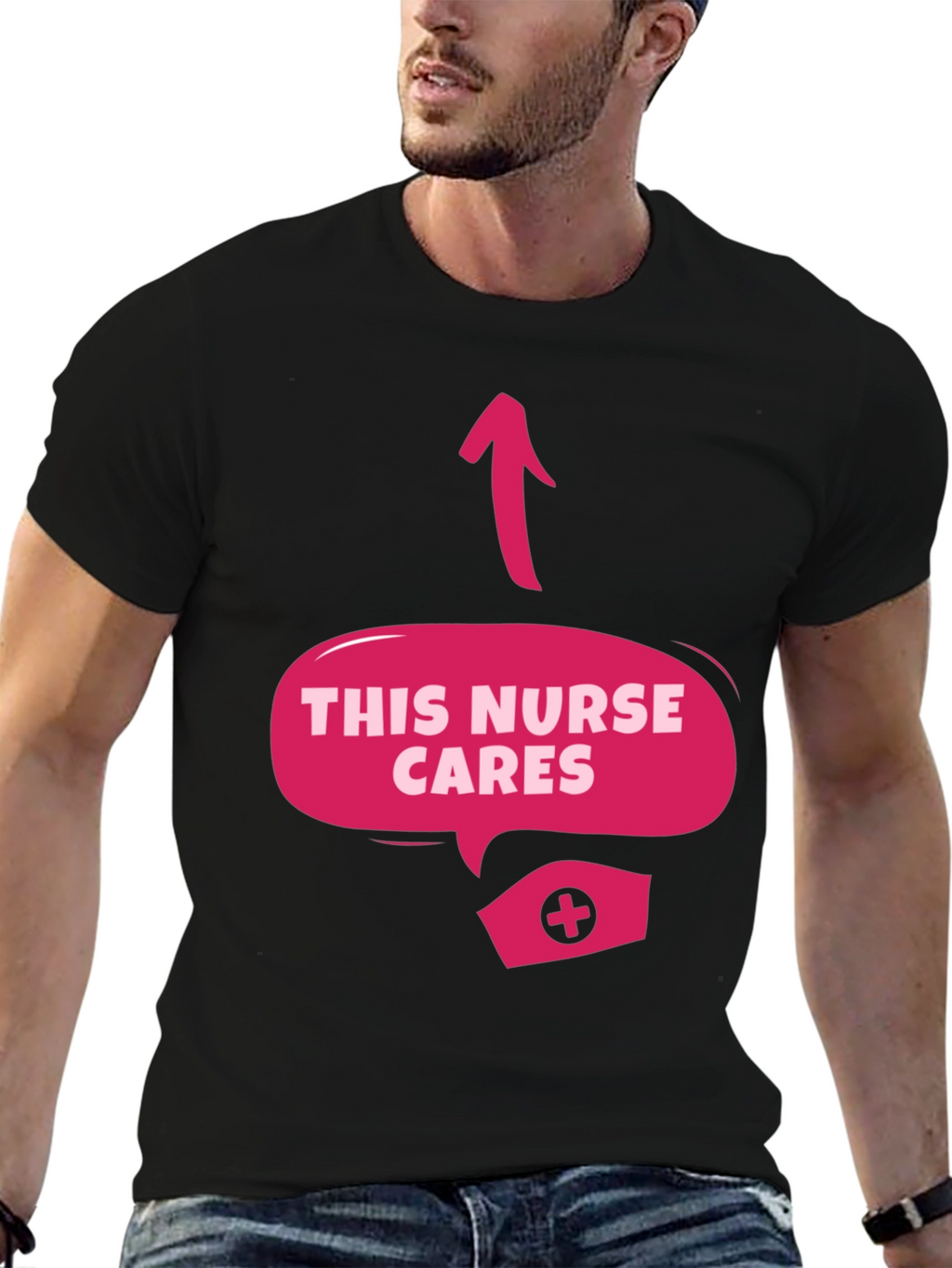 This Nurse Cares Graphic Tee