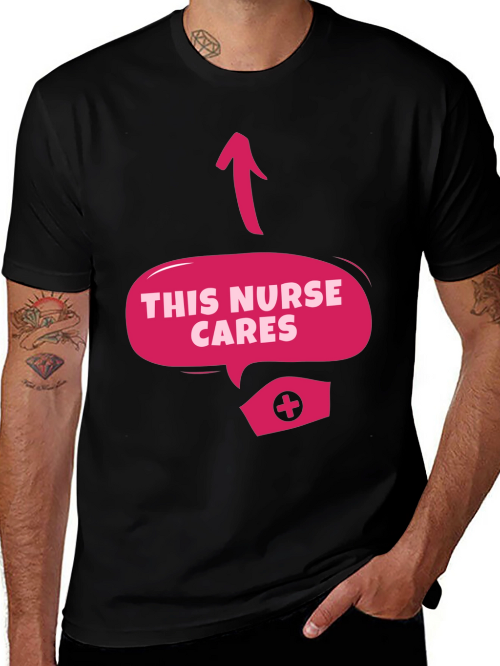 This Nurse Cares Graphic Tee
