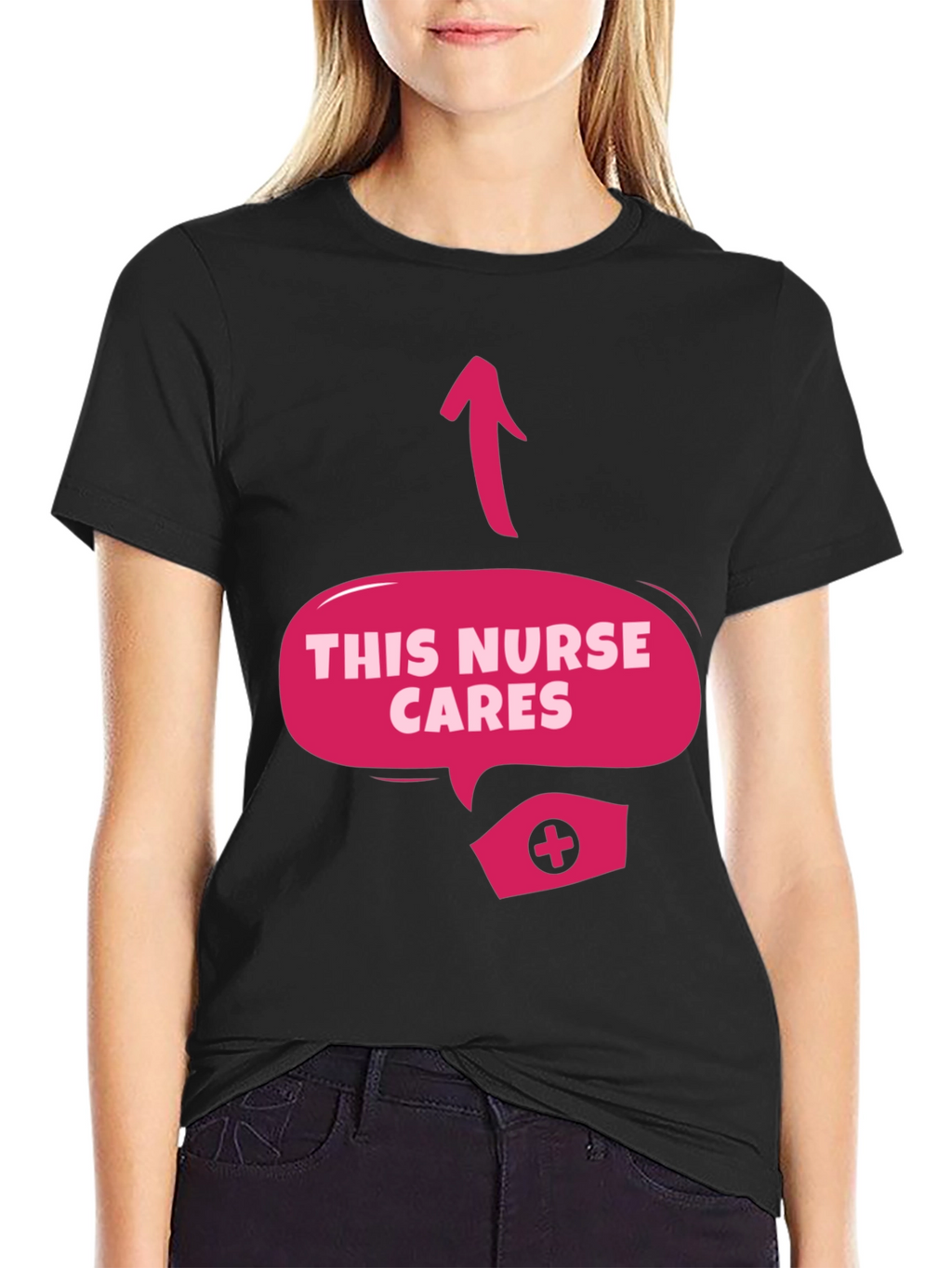 This Nurse Cares Graphic Tee