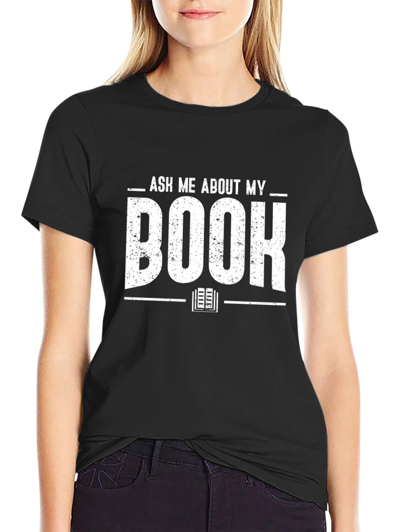 Ask Me About My Book Black T-Shirt
