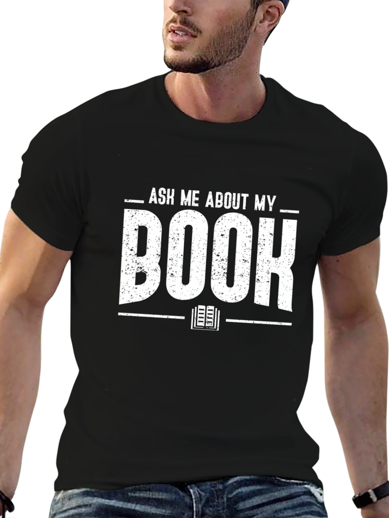 Ask Me About My Book Black T-Shirt