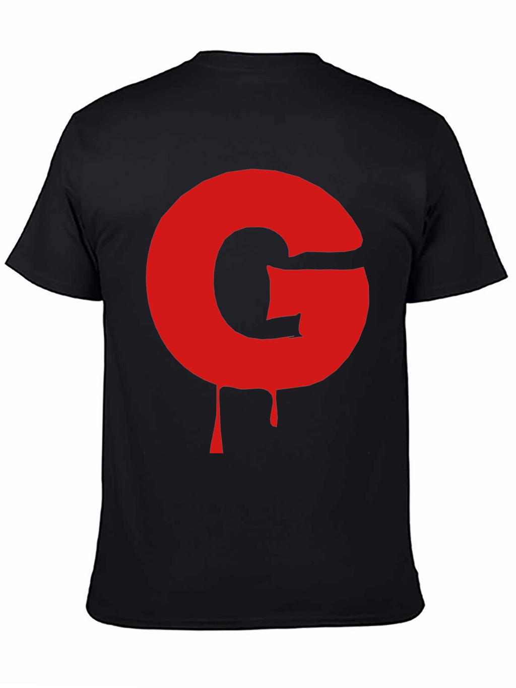 Black T-Shirt with Red G Drip Design
