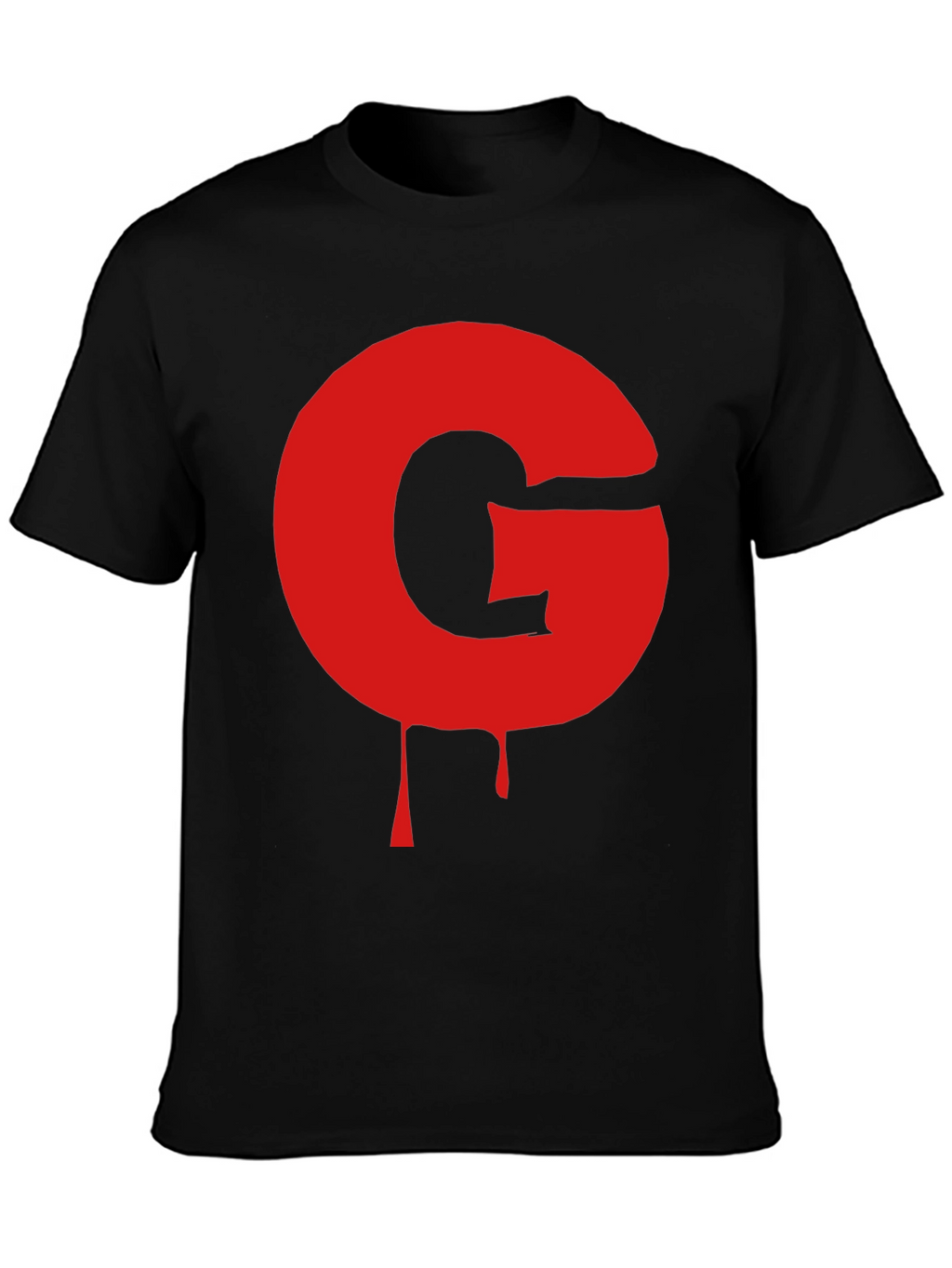 Black T-Shirt with Red G Drip Design