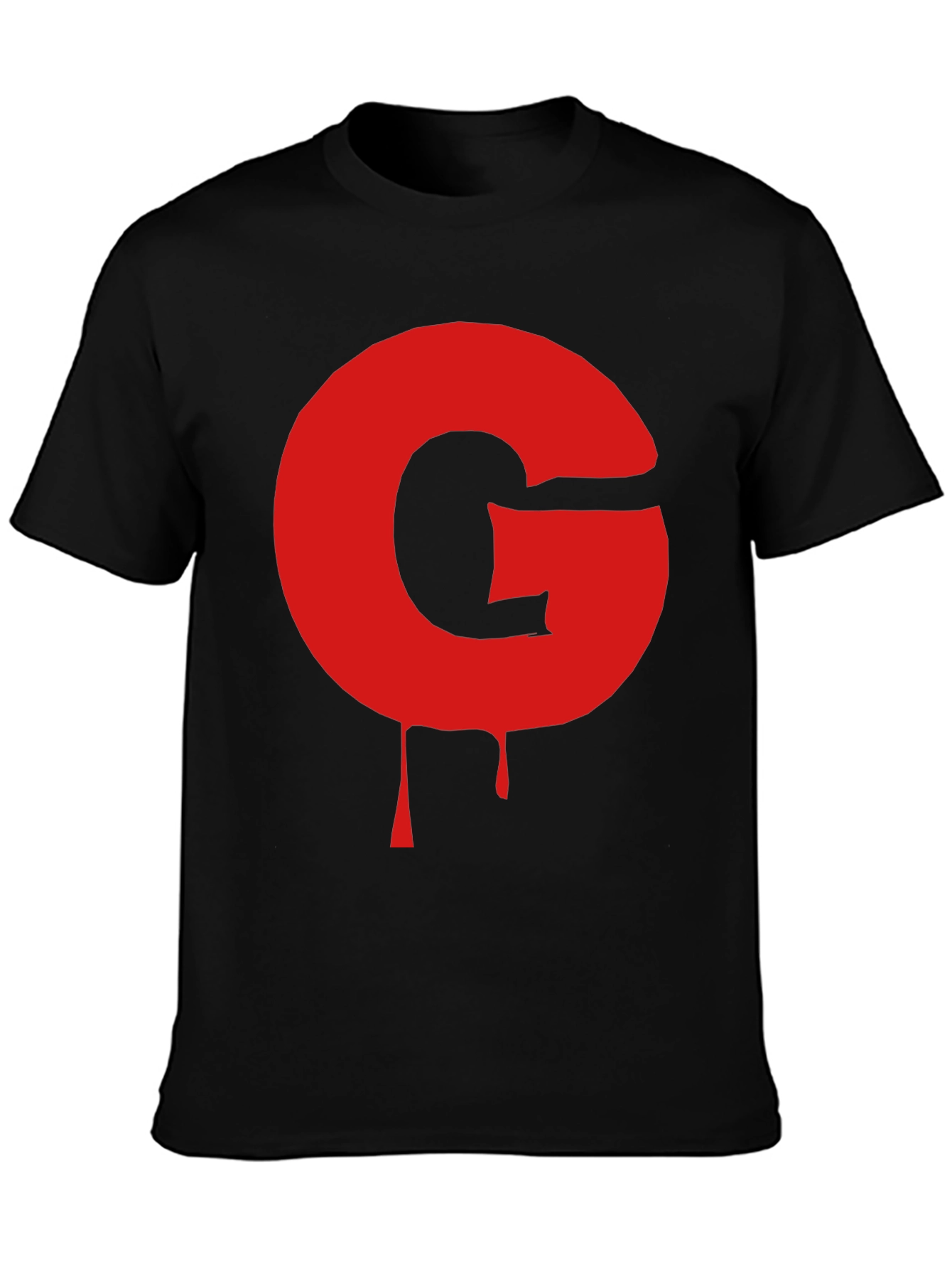 Black T-Shirt with Red G Drip Design