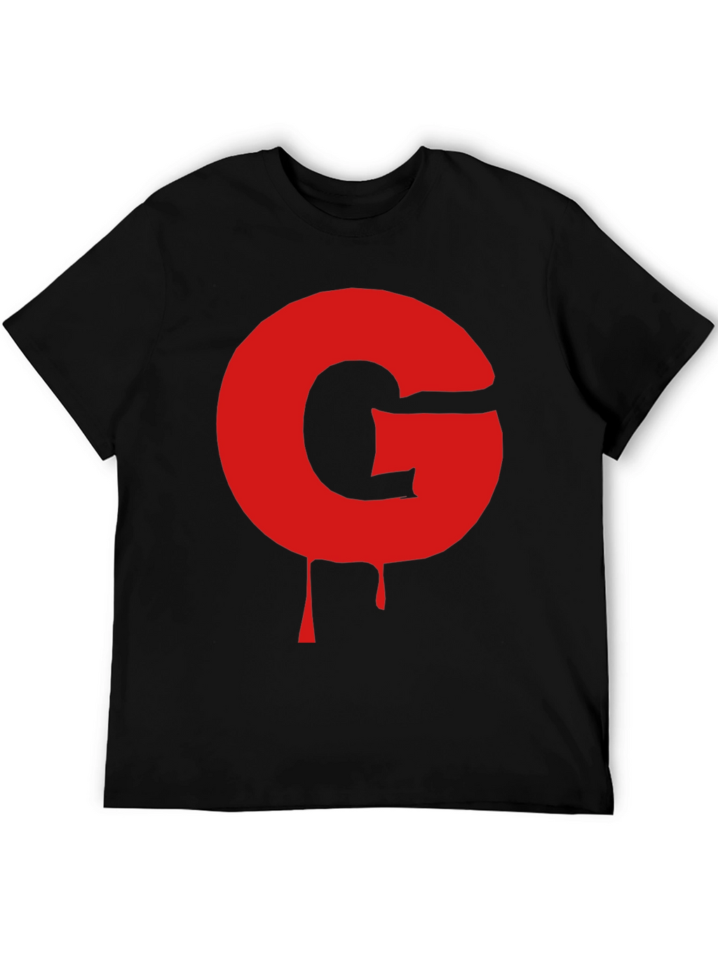 Black T-Shirt with Red G Drip Design
