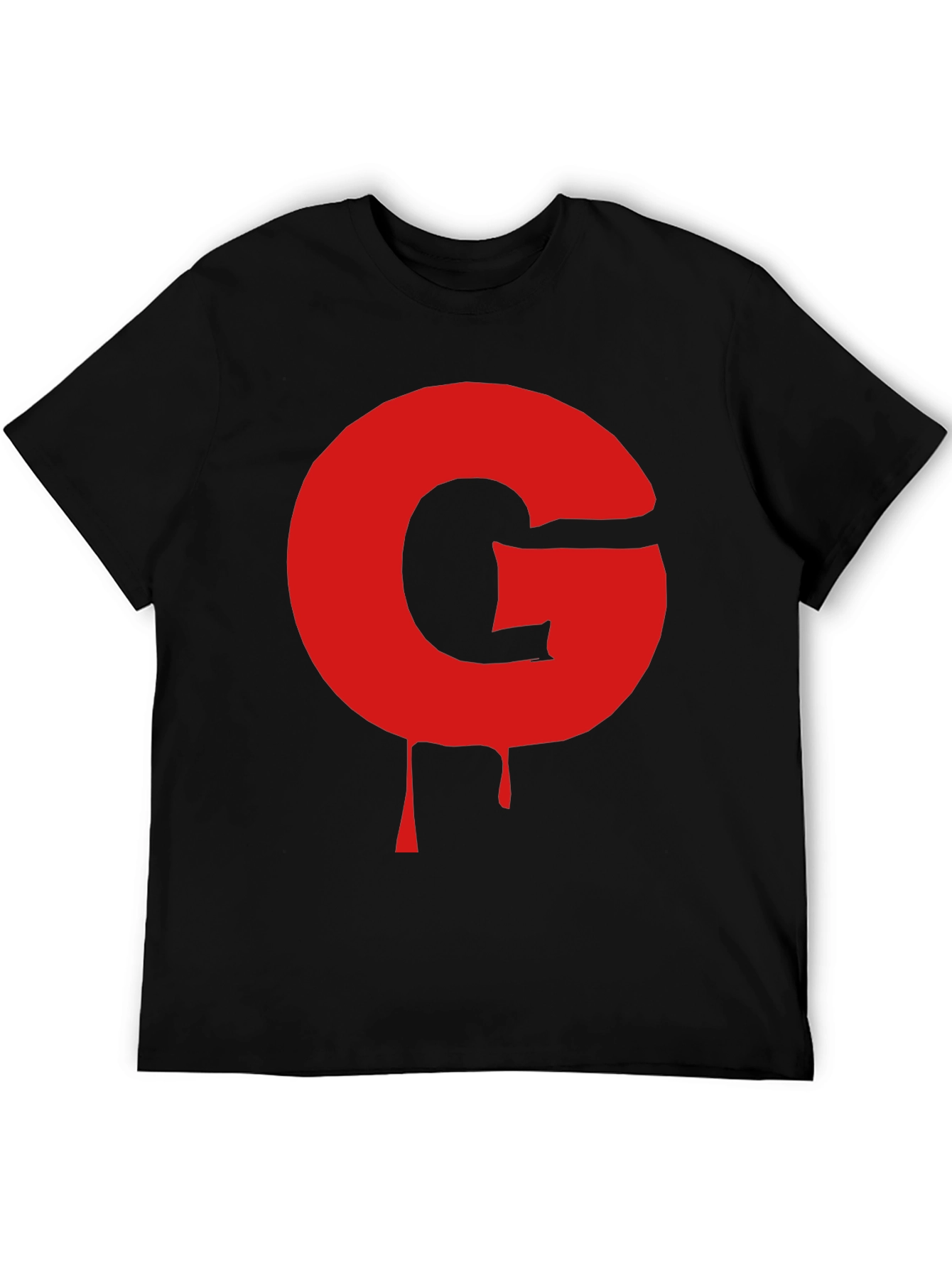 Black T-Shirt with Red G Drip Design