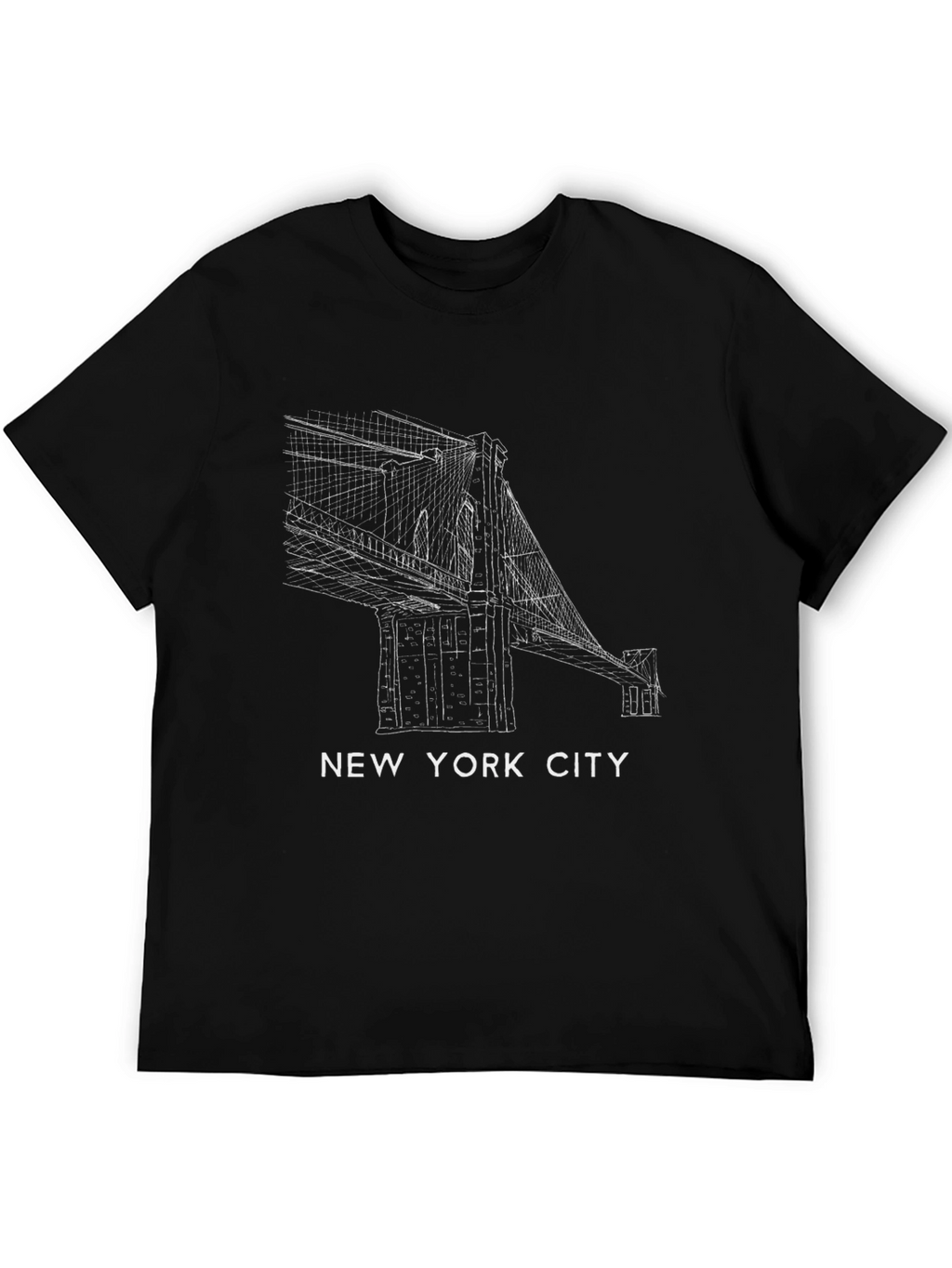 New York City Brooklyn Bridge Black T-Shirt