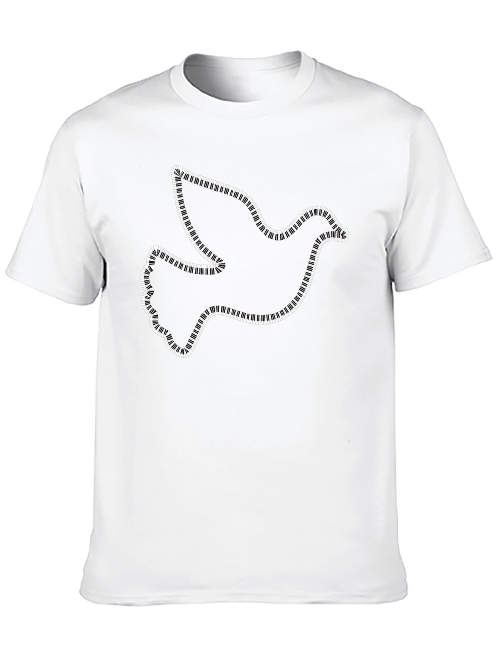 Dove Piano Keys Black T-Shirt