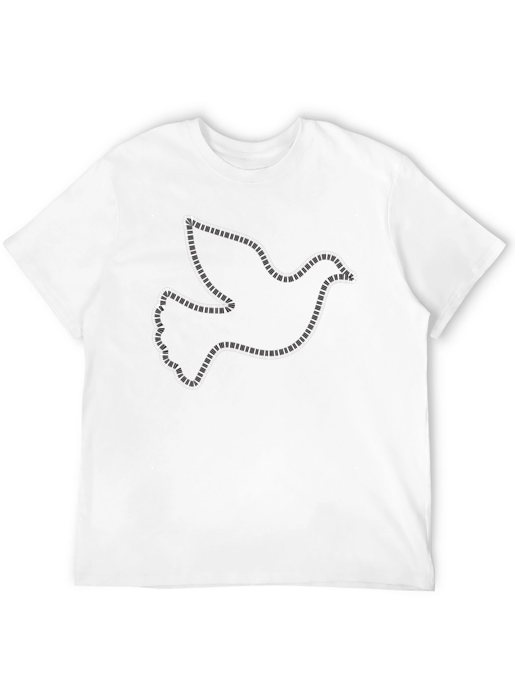 Dove Piano Keys Black T-Shirt