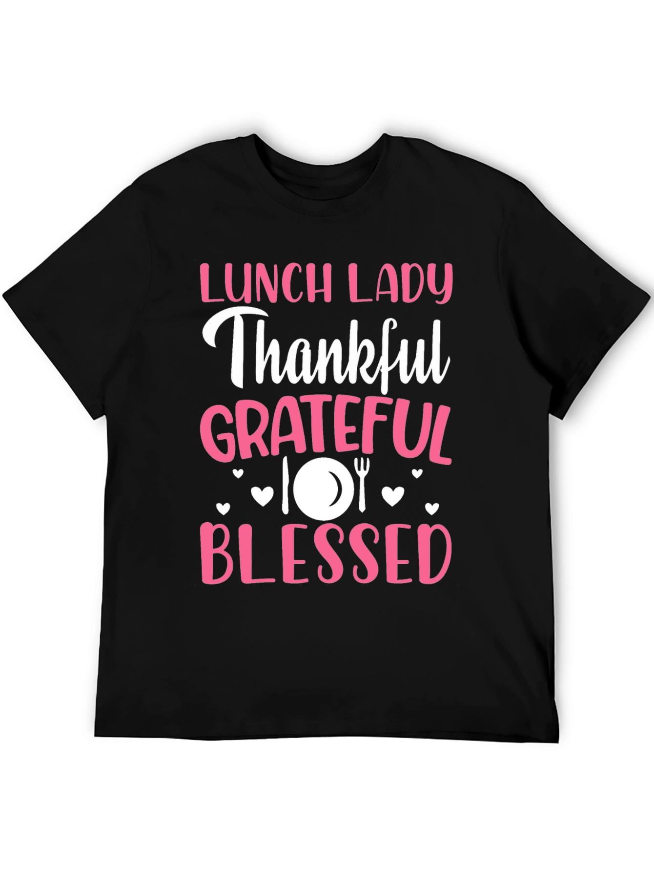 Lunch Lady Thankful Grateful Blessed Graphic Tee