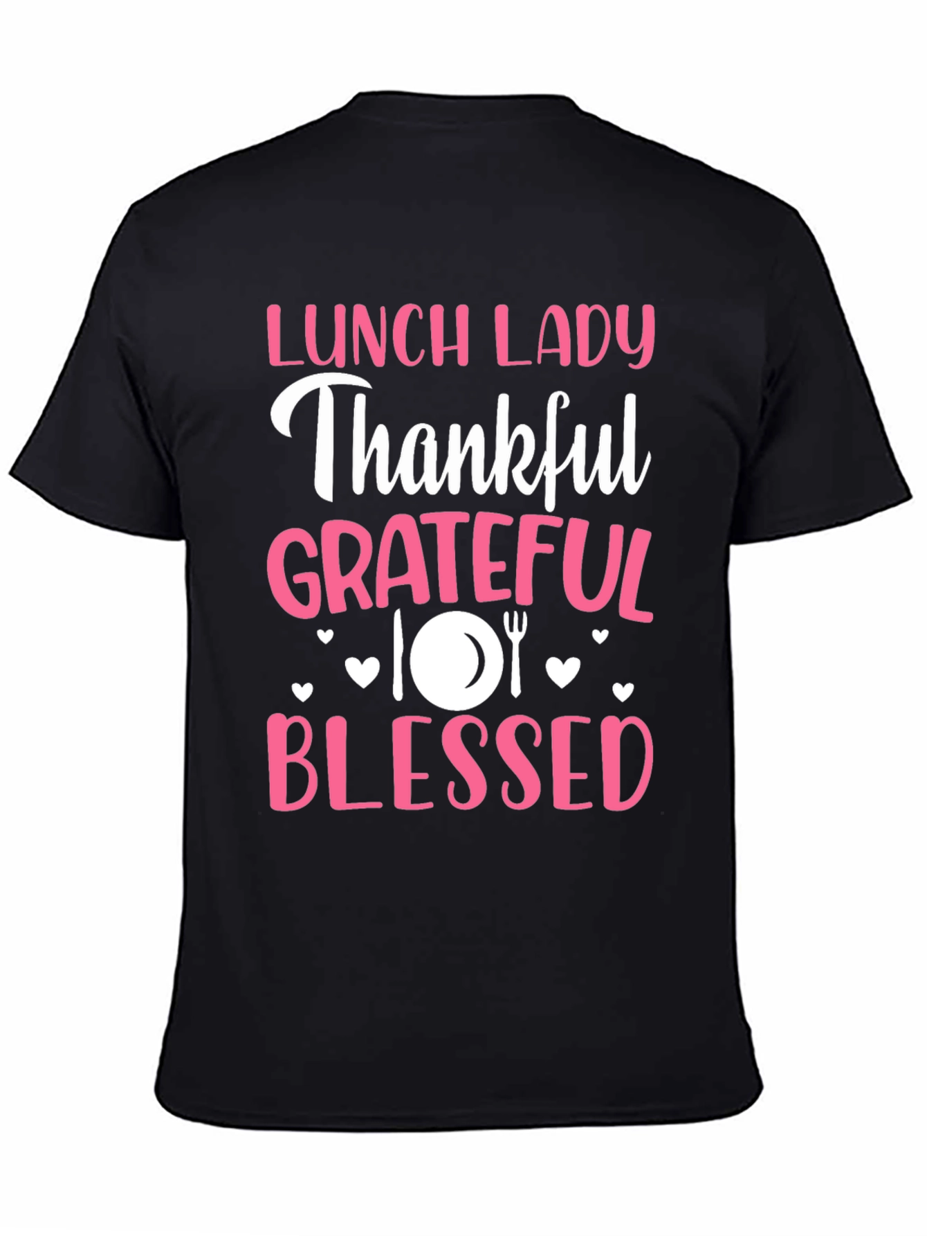 Lunch Lady Thankful Grateful Blessed Graphic Tee