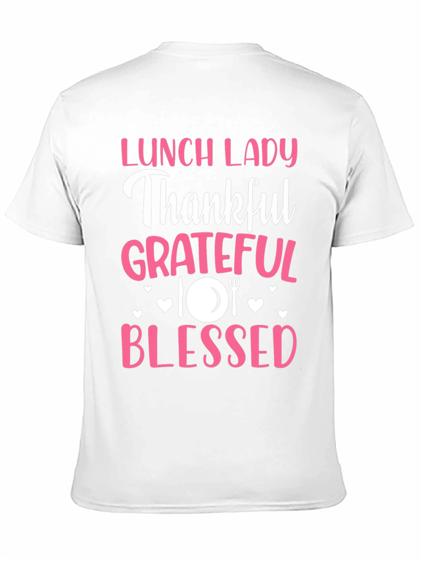 Lunch Lady Thankful Grateful Blessed Graphic Tee