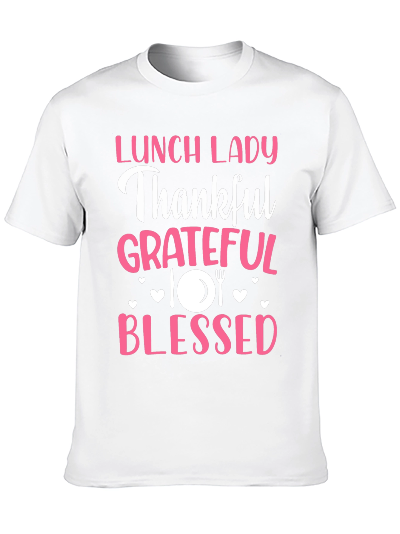 Lunch Lady Thankful Grateful Blessed Graphic Tee