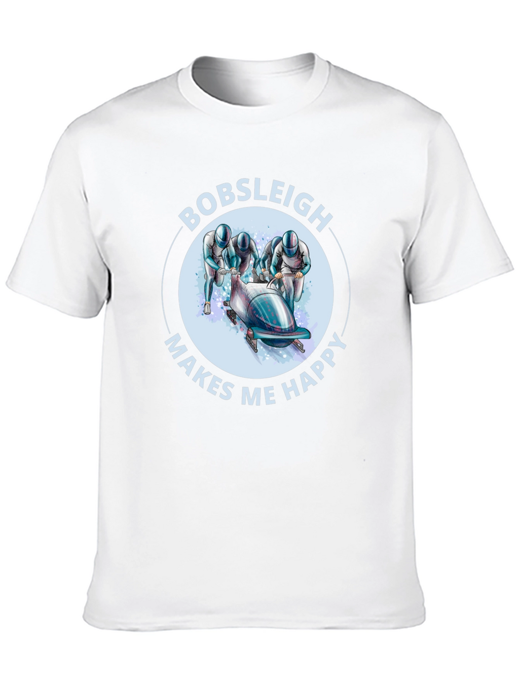 Bobsleigh Makes Me Happy Black T-Shirt