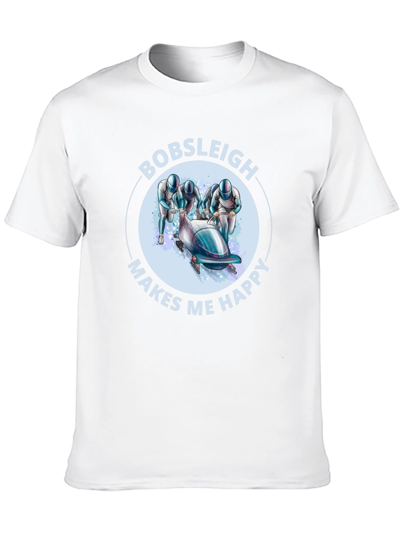 Bobsleigh Makes Me Happy Black T-Shirt