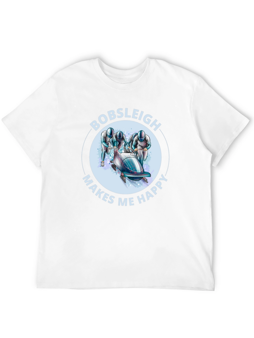 Bobsleigh Makes Me Happy Black T-Shirt